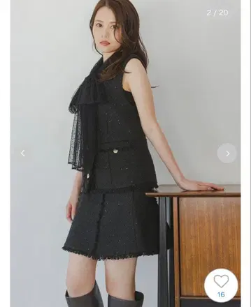 스나이델 트위드 미니 스커트