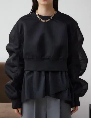 미사용 AZUL by moussy 시어 종이상자 풀오버