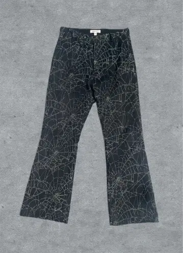 MASU 24AW FLOCKY WEB FLARE PANTS 거미