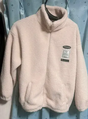 라이트 핑크 플리스 자켓 하이넥