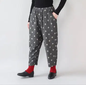 ista-ire 린넨 도트 자카드 마법 팬츠 마법 팬츠