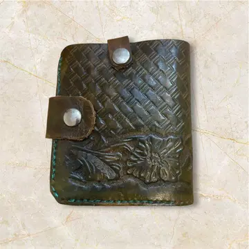 가죽 접이식 지갑 뜨개질 무늬