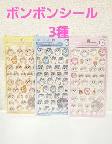 치이카와 (먼작귀) 모자 꽁지 드롭 씰 3종류