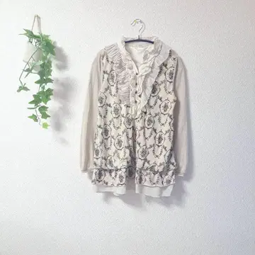 axes femme 꽃무늬 튜닉(M)/면 사용 걸리시