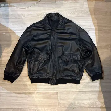 가죽 자켓 남성용 A2 천연 가죽 블랙