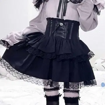 하이웨스트 스핀들 볼륨 치마바지 블랙 MA*RS mars 지뢰