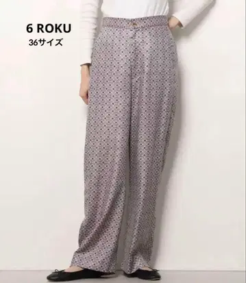 6 ROKU 기하학 패턴 이지 팬츠 36 사이즈