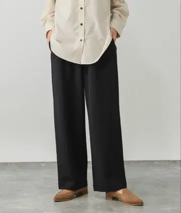 글로벌 워크 이지케어 스트레치 와이드 팬츠 차콜 L 사이즈