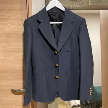 [ Drawer ] 드로어 네이비 골드 버튼 테일러드 자켓 실크 혼방