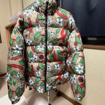 일본풍 패턴 용 호랑이 고추 리프 패턴 리버서블 충전솜 퍼프 다운 자켓