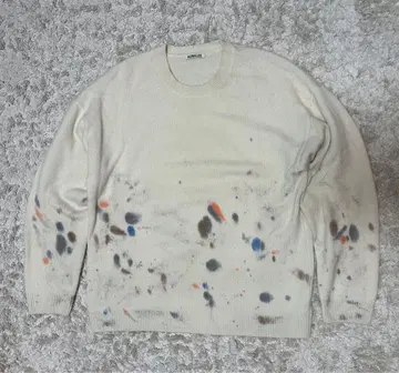 AURALEE 캐시미어 핸드페인트 스웨터