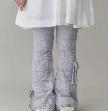 merry jenny 리본 레이스 플레어 팬츠 라이트 블루