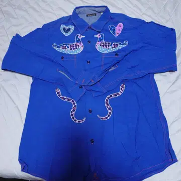 Bohemians 자수 셔츠 파랑