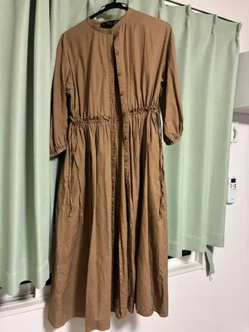 브라운 셔츠 원피스 긴팔