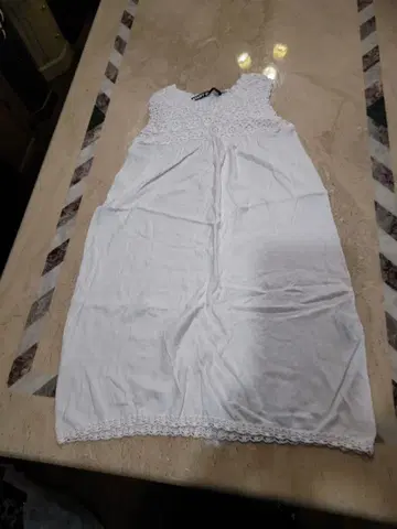 MARY QUANT 화이트 레이스 튜닉 반팔