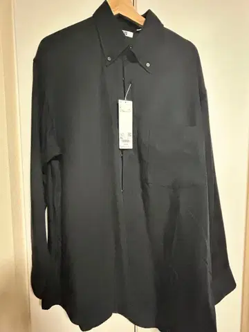 유니클로 U 드레이프 셔츠 블랙 XL