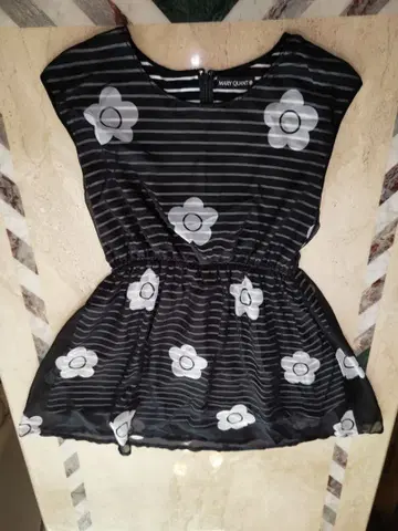 MARY QUANT 슬리브리스 미니 원피스 튜닉