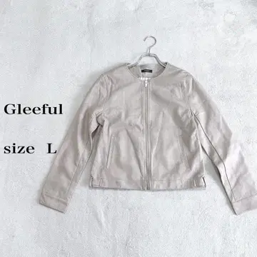 Gleeful 베이지 집업 노카라 자켓 L