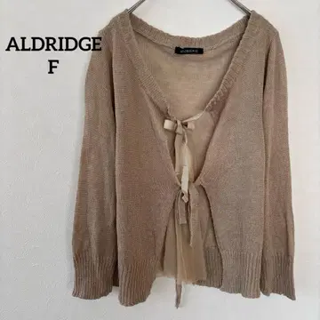 올드리지 리본 포함 시어 가디건 베이지 F