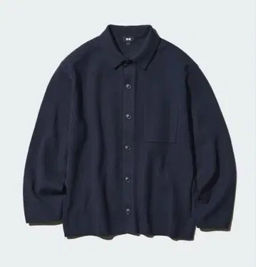 [ 미사용 새상품 ] 밀라노 리브 셔츠 가디건 네이비