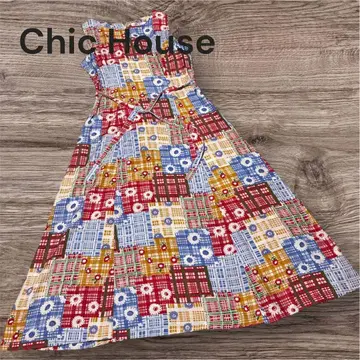 [ Chic House ] 꽃무늬 슬리브리스 원피스