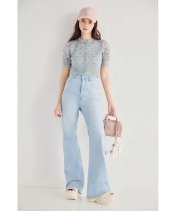 SNIDEL ORGANICS 부츠컷 데님 25SS 라이트 블루