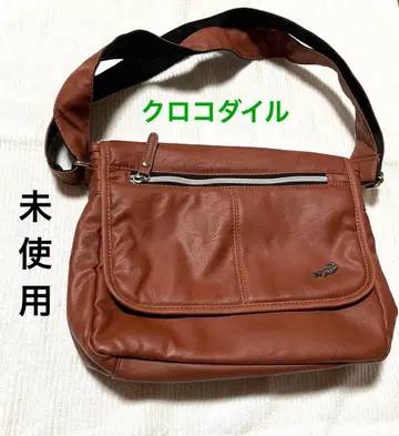 [ 미사용품 ] 크로커다일 부드러운 가죽 사코슈 경량 브라운