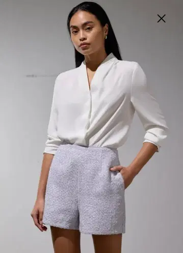 트위드 하이웨스트 숏팬츠 스카이블루 XXS