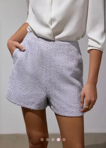 트위드 하이웨스트 숏팬츠 스카이블루 XXS