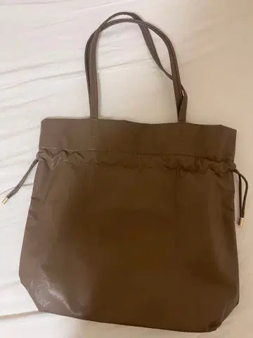 A4 사이즈 대응 소프트 인조 가죽 복조리 드로우 스트링 토트백