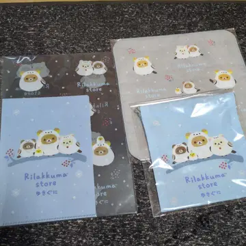 리락쿠마 클리어 파일 손수건 복조리 3개 세트 삿포로 센다이 한정판