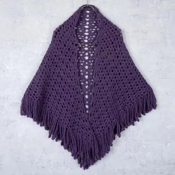 [ 새상품급 ] 핸드메이드 손뜨개질 삼각형 프린지 숄 스톨 대형 숄더