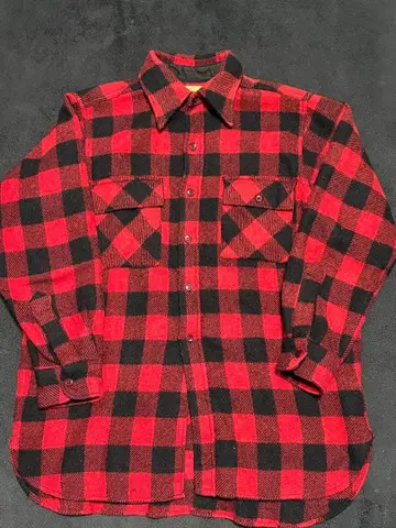 40s~ 필기체 택 TOWNCRAF 빨검 버팔로 체크 패턴 셔츠
