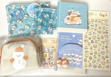 스노우맨 SnowMan 파우치 데코 부품 메모장 씰 오렌지