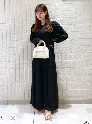 텍스처 퍼프 원피스 긴팔 아파트 바이 로리즈 e/rm