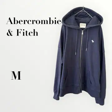 아바크롬비 원포인트 자수 지퍼 후드티 후드 네이비 캐주얼 M