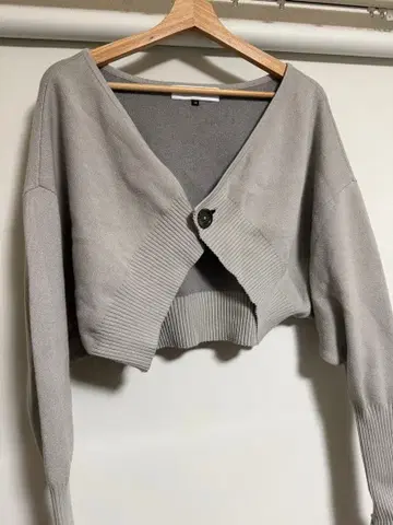 LE CIEL BLEU 그레이 크롭 가디건 36