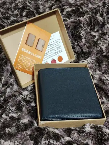 Dom Teporna 네이비 이단 접이식 지갑 이탈리아 가죽 천연 가죽