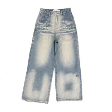 APRIORITY 후염 와일드 팬츠 스트레이트 데님 팬츠