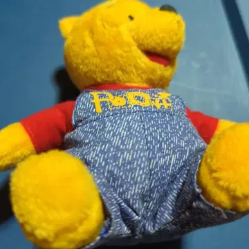 곰돌이 푸 봉제 인형 데님 오버롤