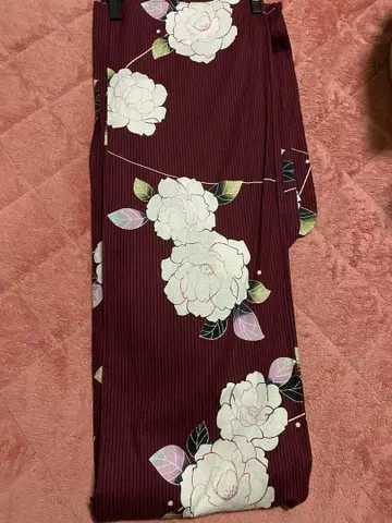 꽃무늬 와인 레드 유카타 단품 원가 3만 이상