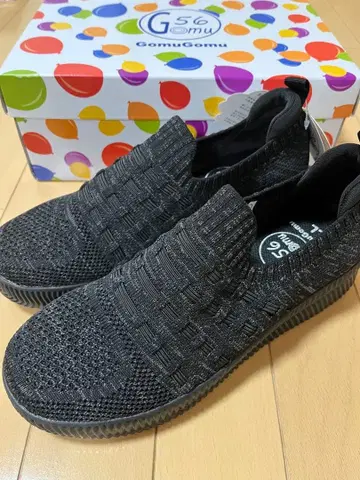 밴딩 밴딩 경량 통굽 니트 슬립온 스니커즈 블랙 LL 사이즈