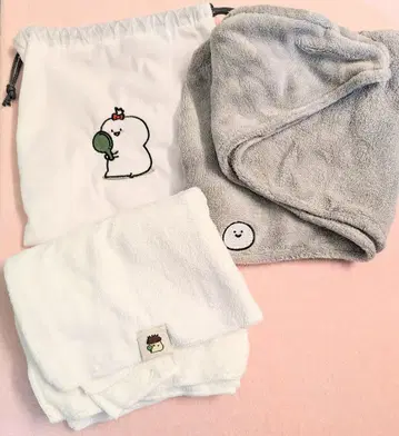 오분구와 함께 캐릭터 헤어 케어 세트 복조리 파우치 헤어 터번 개폐식