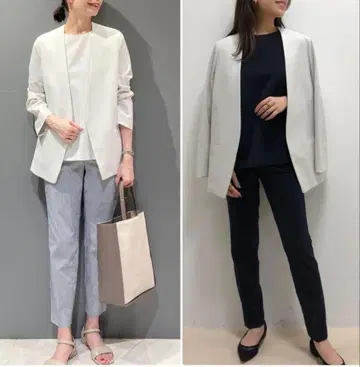 띠어리 럭스 노카라 자켓 36 미사용 새상품