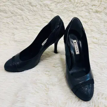 다이애나 라운드토 펌프스 블랙 라메 24.0cm