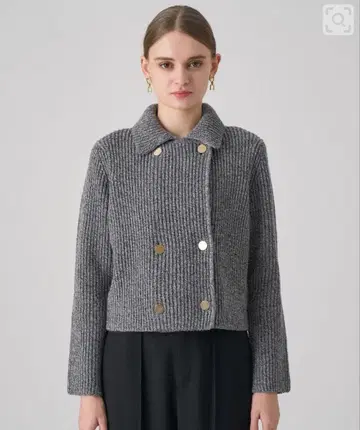 아나이 2025AW 현행 모델 컬러 믹스 박스 자켓 가디건