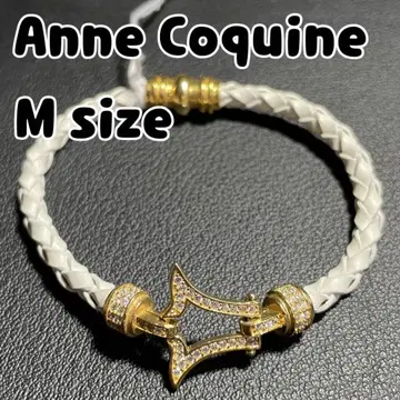 미사용 Anne Coquine 손뜨개질 팔찌 크로스 모티브 M 사이즈