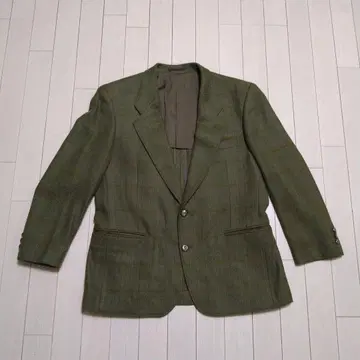 그린 체크 무늬 테일러드 자켓 울 남성용