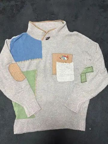 VAGIIE club 패치워크 디자인 니트 스웨터