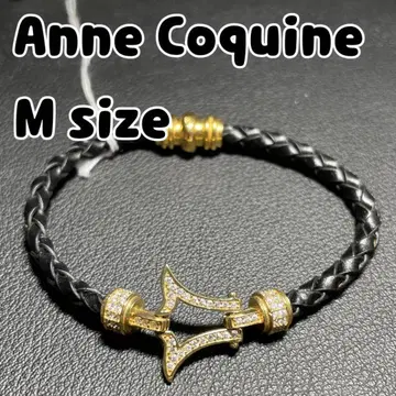 미사용 Anne Coquine 손뜨개질 팔찌 크로스 모티브 M 사이즈